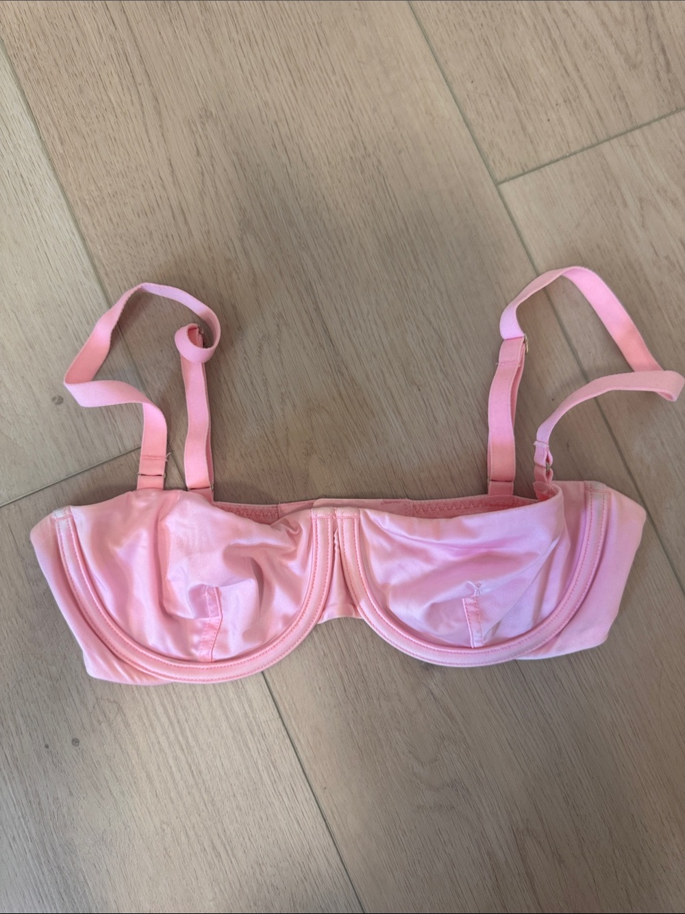 CUUP Balconette bra in pink satin 32C